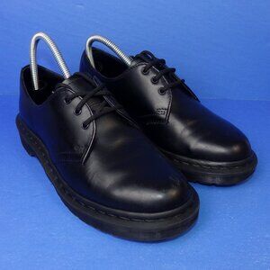 DR. MARTENS Oxford Shoes Unisex Black Smooth Size 7 Women's/ 5 Men's